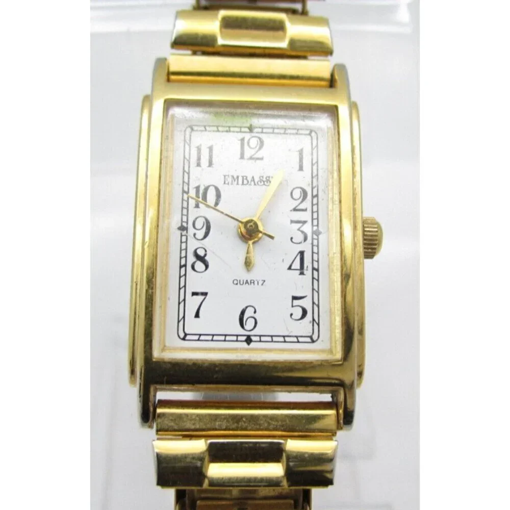 Women Embassy Quartz WR Analog 18mm Tank Watch (H612)